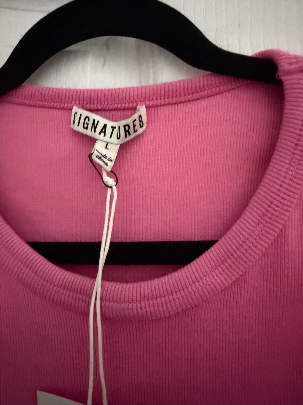 Signature8 Pink Ribbed Cropped Tank Top - Picture 2 of 2